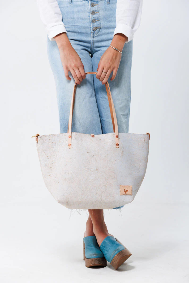 Meanwhile Back On The Farm® Birch White Leather Perfect Tote