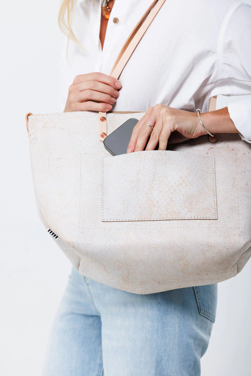 Meanwhile Back On The Farm® Birch White Leather Perfect Tote