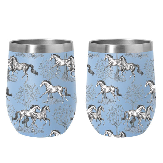 12 oz Stainless Steel Wine Tumbler - Lila Toile