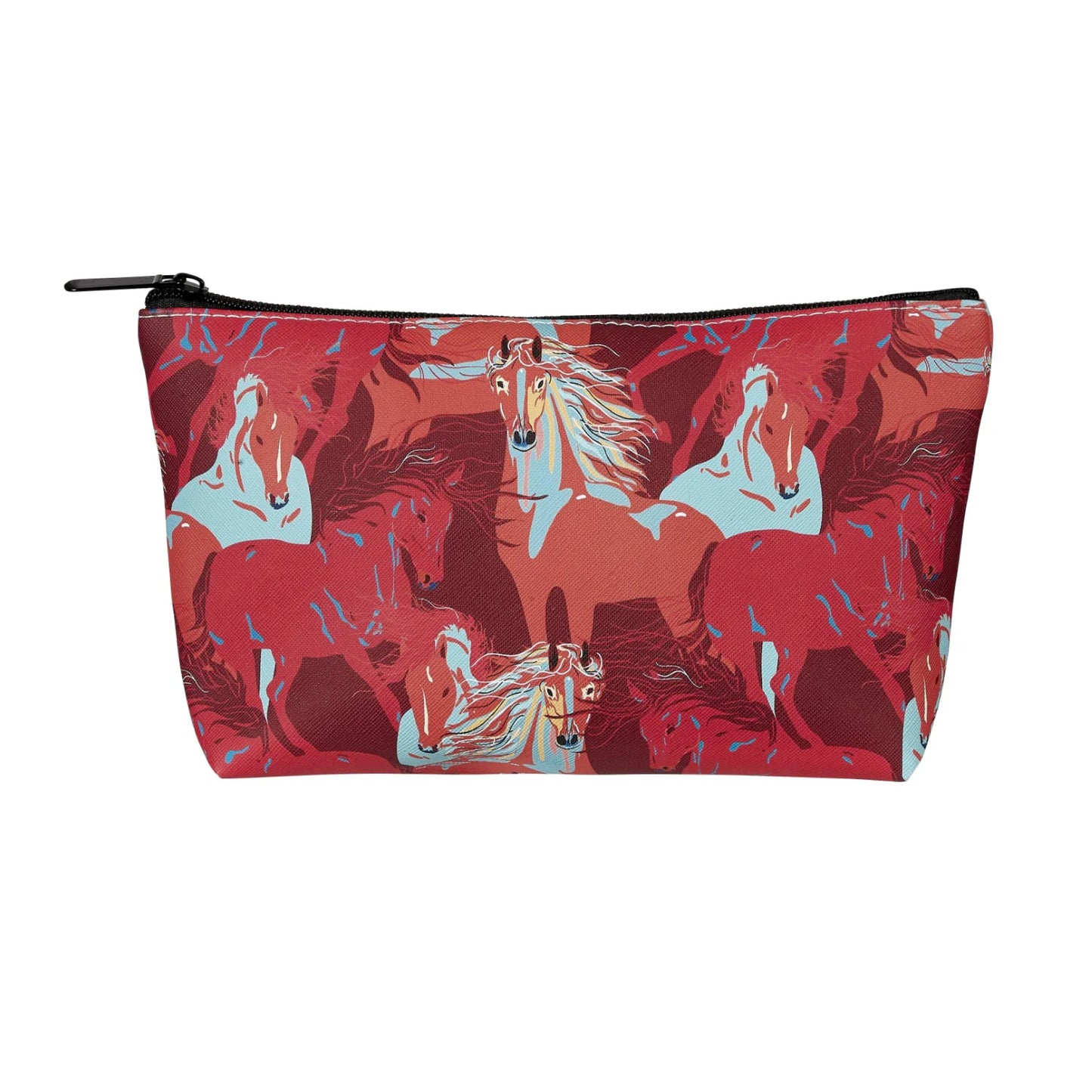 Colorful Horses Cosmetic Bag