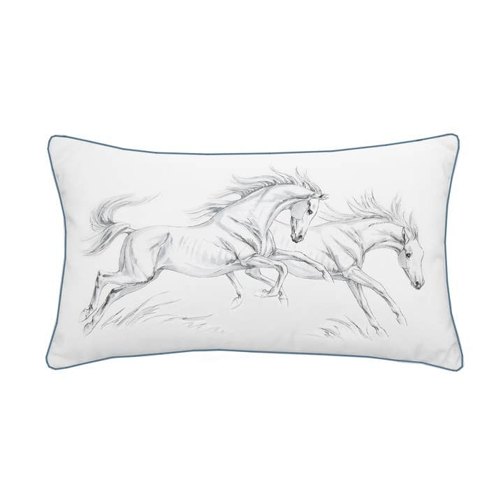 Equine Frolic indoor/outdoor throw pillow