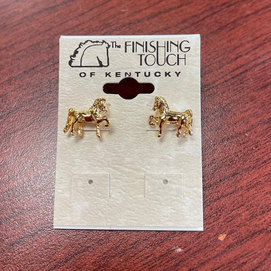 saddlebred 3 d gold earring