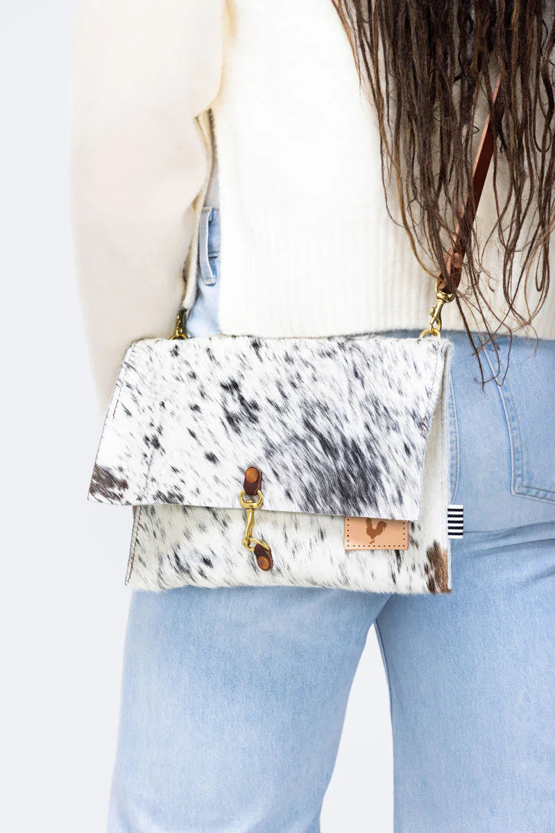Meanwhile Back on the Farm® Hair on Hide Leather Foldover Clutch & Crossbody