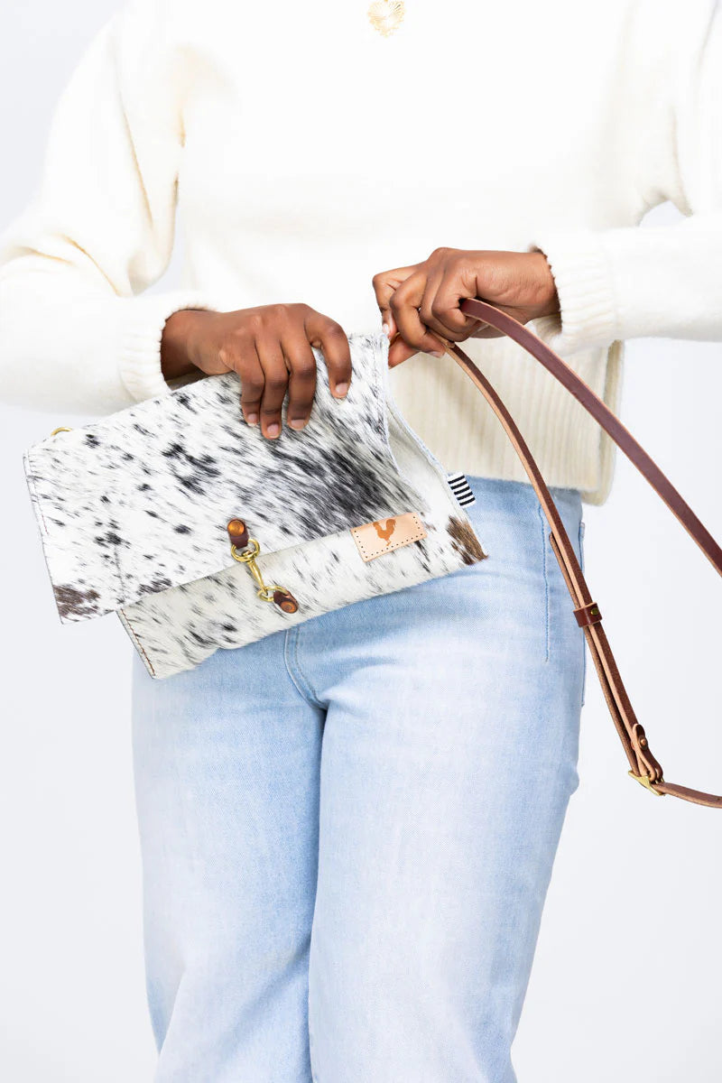 Meanwhile Back on the Farm® Hair on Hide Leather Foldover Clutch & Crossbody