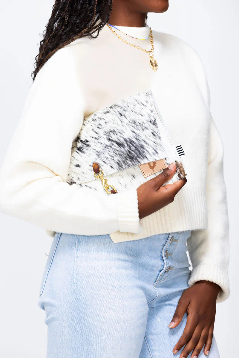 Meanwhile Back on the Farm® Hair on Hide Leather Foldover Clutch & Crossbody
