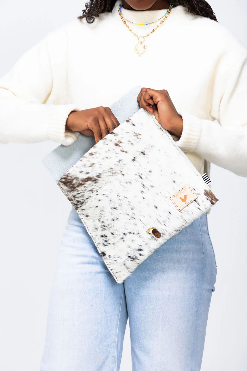 Meanwhile Back on the Farm® Hair on Hide Leather Foldover Clutch & Crossbody