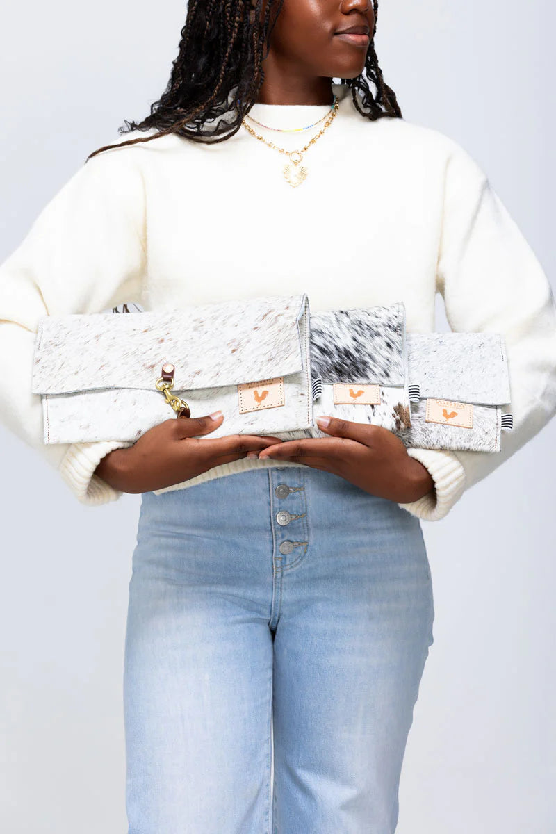 Meanwhile Back on the Farm® Hair on Hide Leather Foldover Clutch & Crossbody