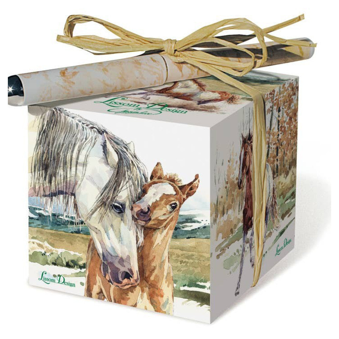 Horse Scenes Paper Block & Pen Set