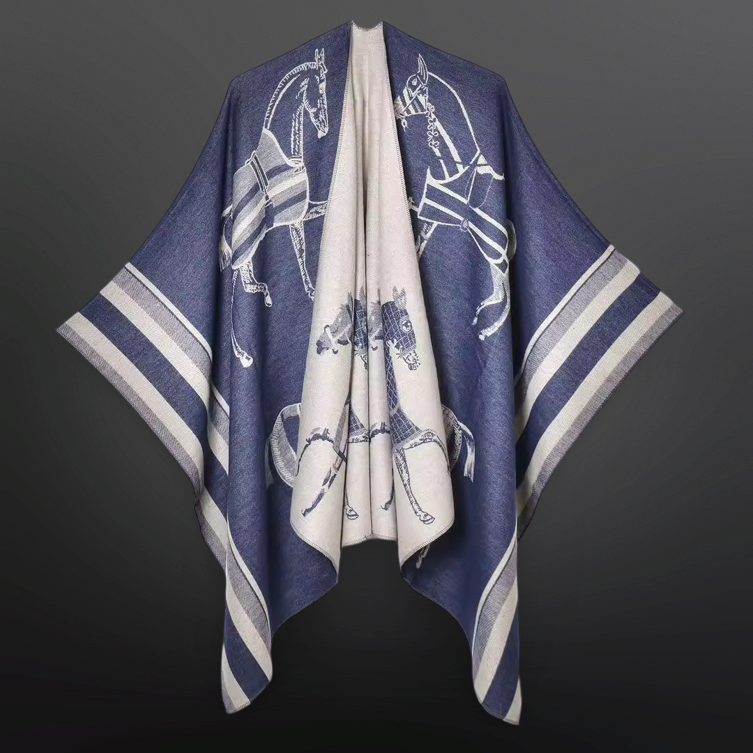 Equestrian Horse Blanket Shawl Wrap