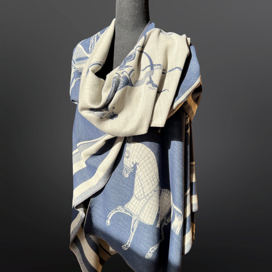 Equestrian Horse Blanket Shawl Wrap