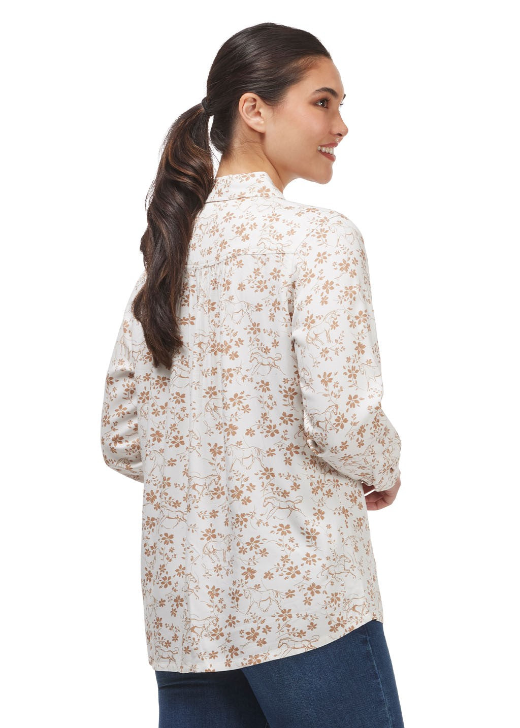 Kerrits Horse Floral Button Up Shirt