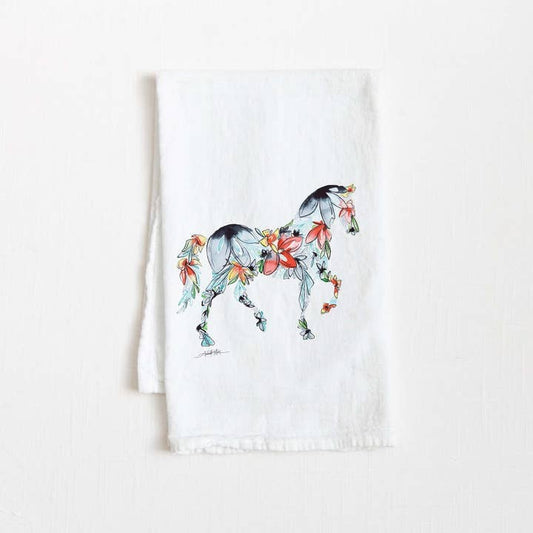 Floral Horse Kitchen Towel