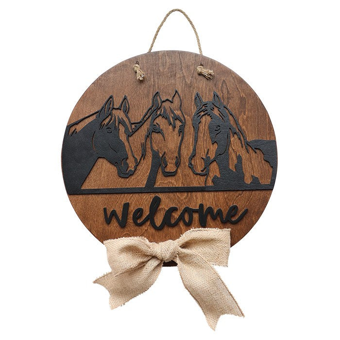 Horse Trio Welcome Sign