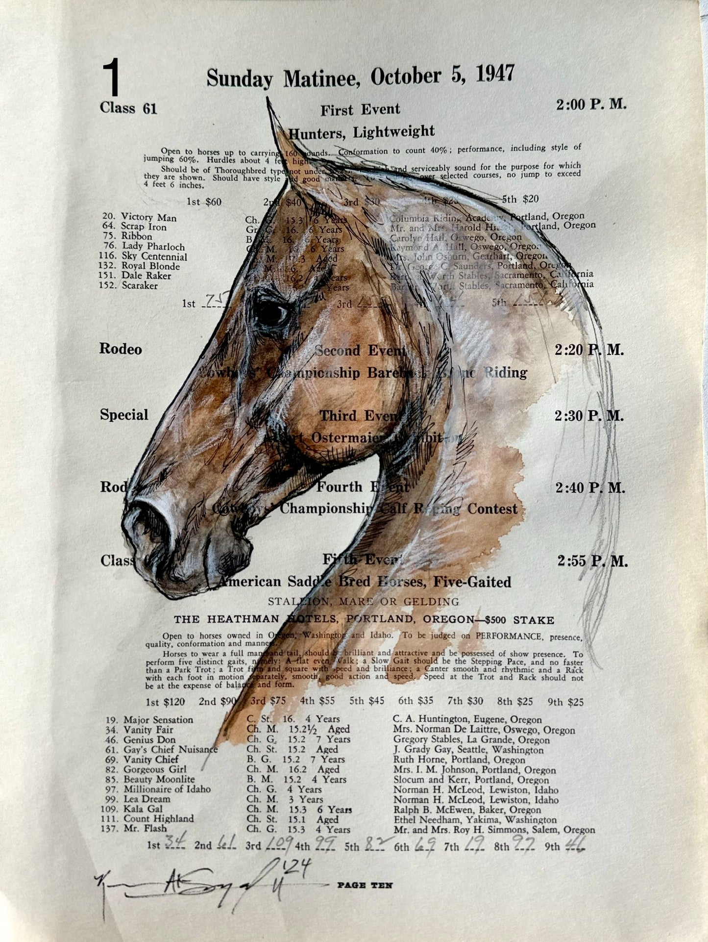 Kenna Al-Sayed: Vintage Show Program Page with Mixed Media Original Art, #1 (8" x 10.75")