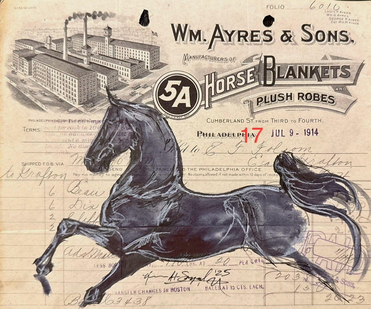 Kenna Al-Sayed: 5A Horse Blankets approx 9x7”          17