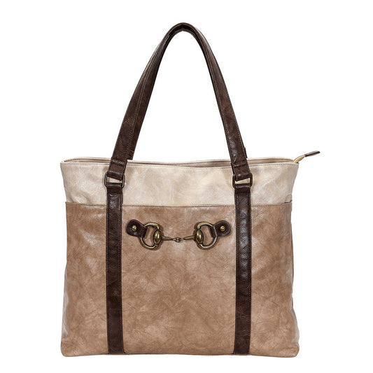 Colorblock Snaffle Bit Laptop Tote