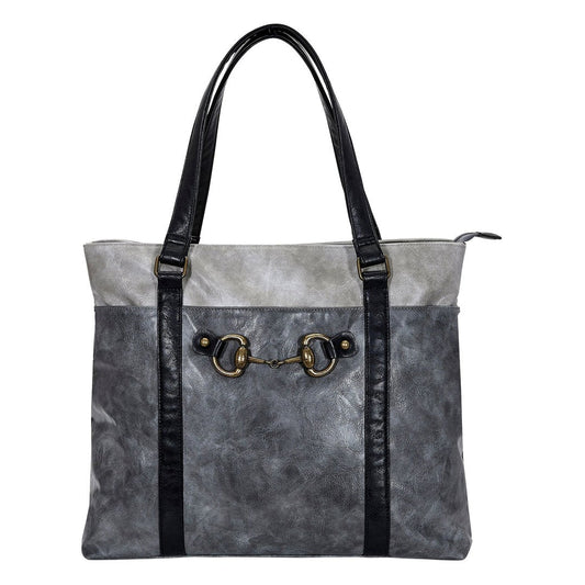 Colorblock Snaffle Bit Laptop Tote