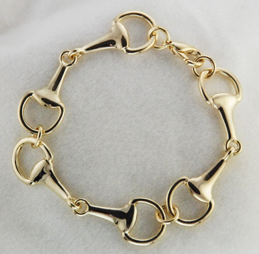 Snaffle Bit Chain Bracelet - Gold Plated