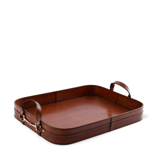 Premium Genuine Leather Bit Serving Tray