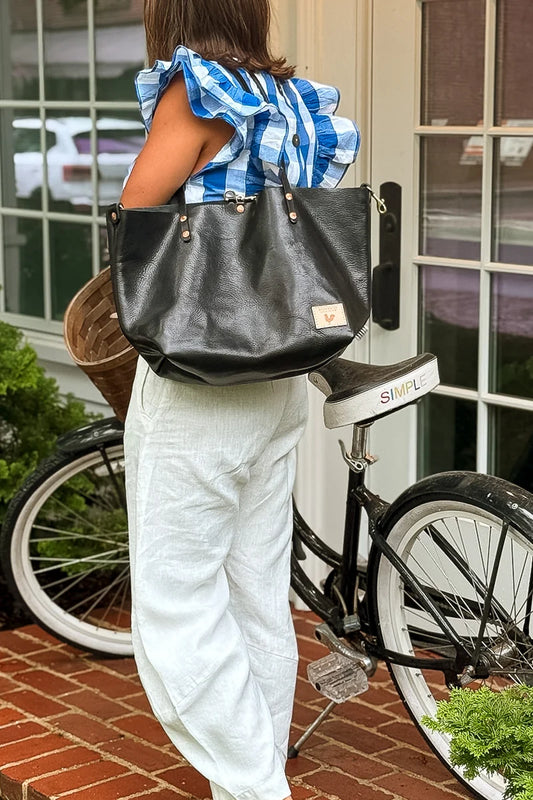 Meanwhile Back On The Farm® Black Luxe Leather Perfect Tote