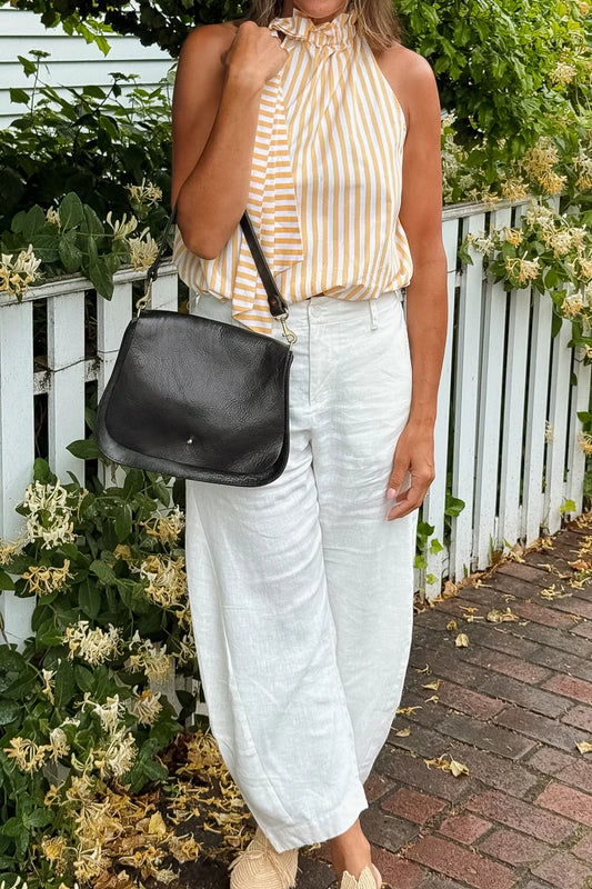 Meanwhile Back On The Farm® Black Luxe Leather Saddle Bag