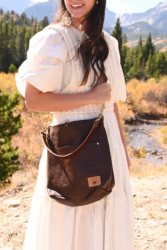 Meanwhile Back on the Farm® Mocha Tuscan Leather Carryall & Crossbody