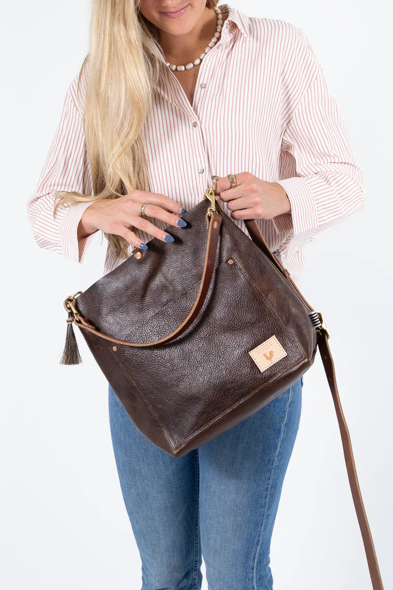 Meanwhile Back on the Farm® Mocha Tuscan Leather Carryall & Crossbody