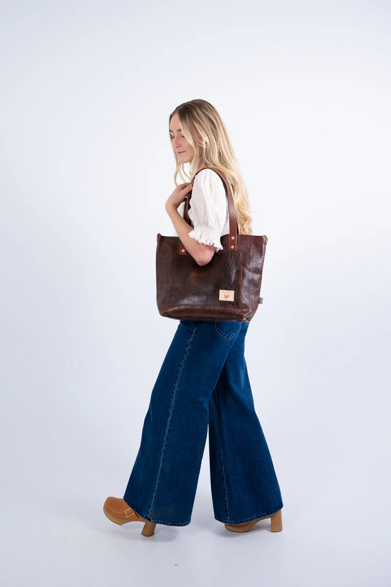 Meanwhile Back on the Farm® Mocha Tuscan Leather Signature Tote