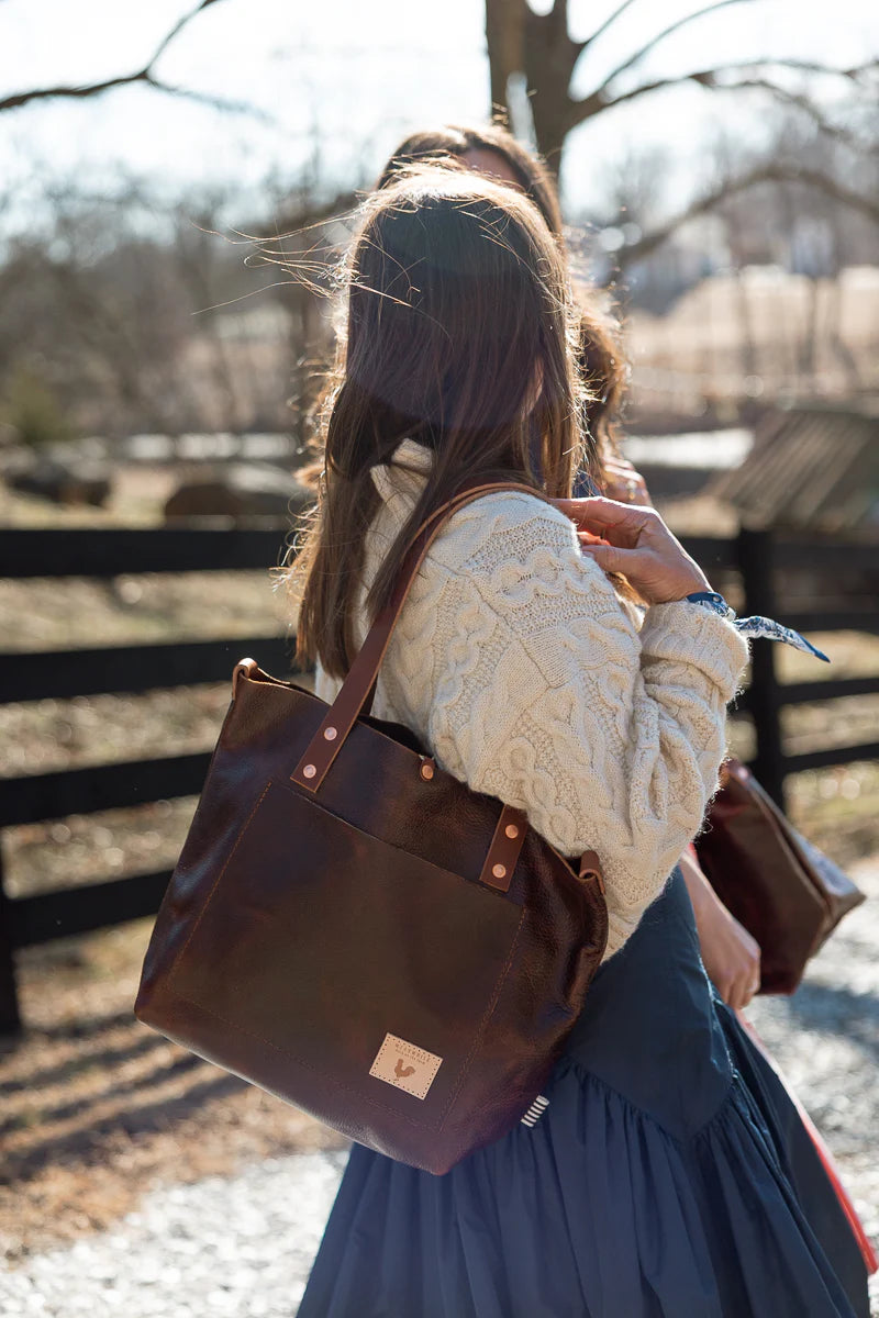 Meanwhile Back on the Farm® Mocha Tuscan Leather Signature Tote