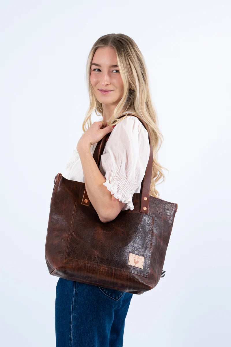 Meanwhile Back on the Farm® Mocha Tuscan Leather Signature Tote