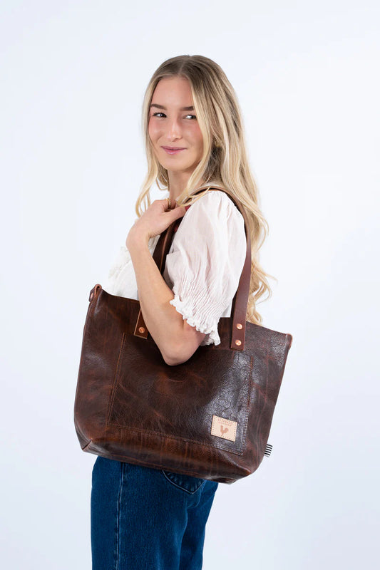 Meanwhile Back on the Farm® Mocha Tuscan Leather Signature Tote