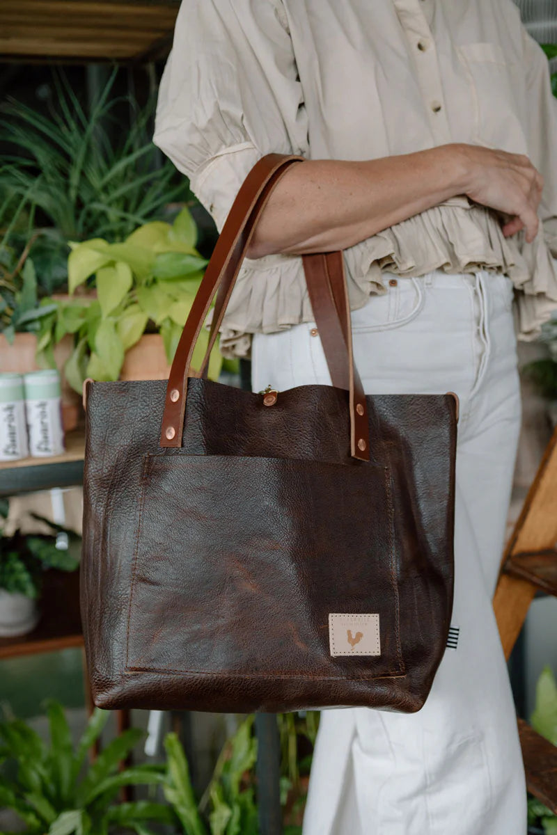 Meanwhile Back on the Farm® Mocha Tuscan Leather Signature Tote