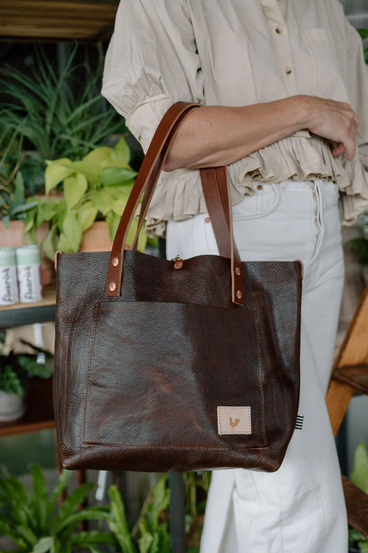 Meanwhile Back on the Farm® Mocha Tuscan Leather Signature Tote