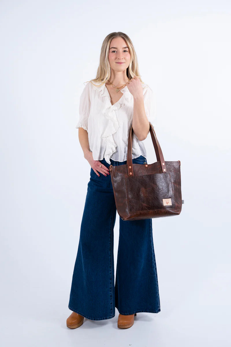 Meanwhile Back on the Farm® Mocha Tuscan Leather Signature Tote
