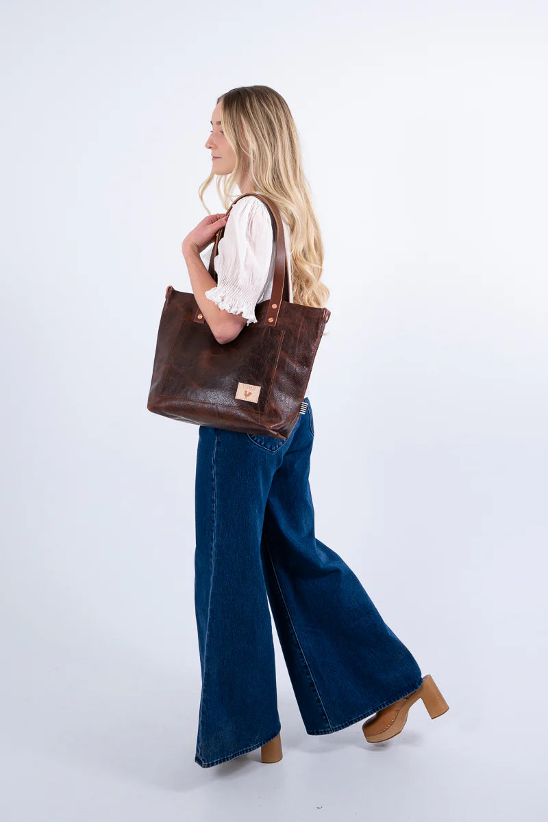 Meanwhile Back on the Farm® Mocha Tuscan Leather Signature Tote