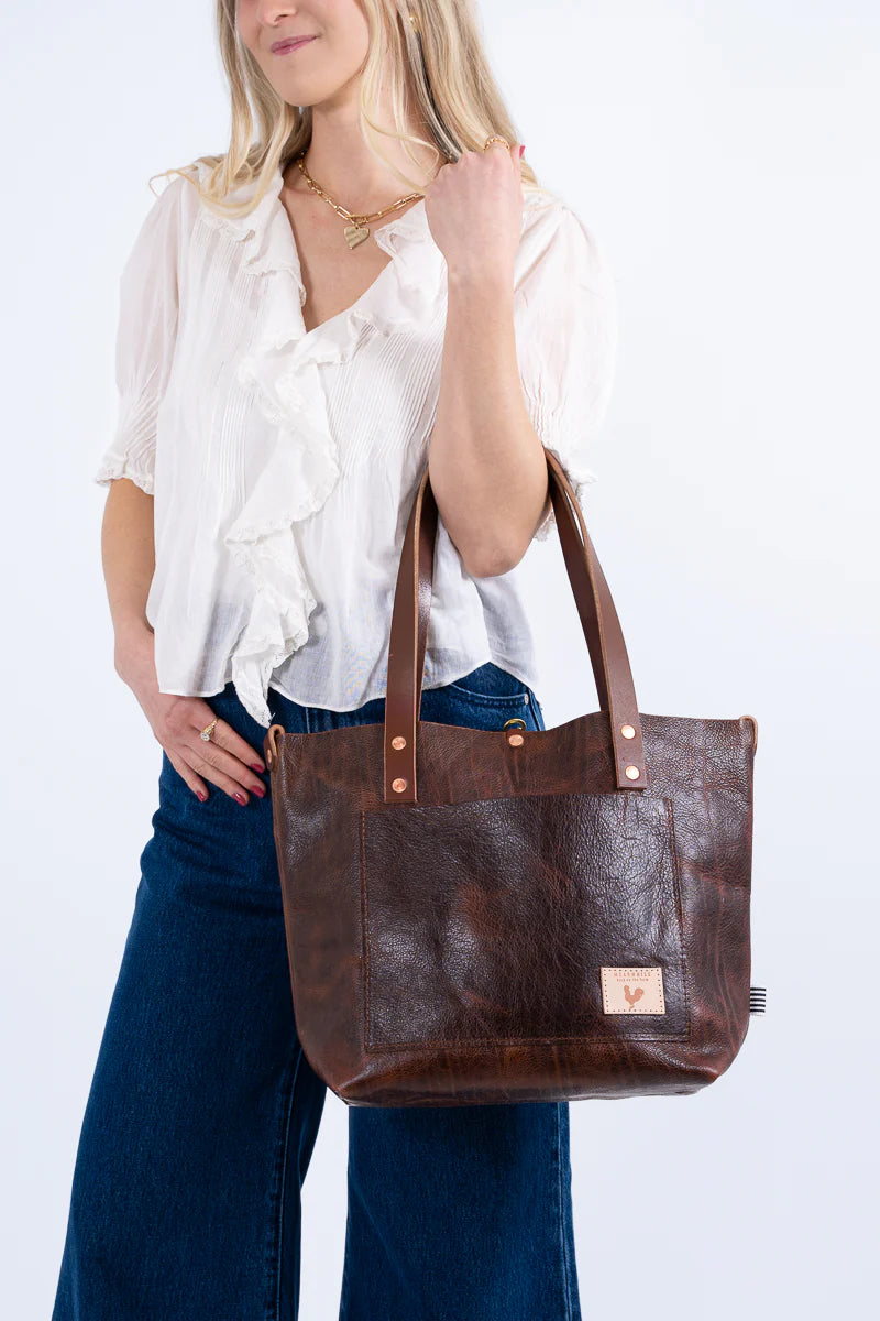 Meanwhile Back on the Farm® Mocha Tuscan Leather Signature Tote