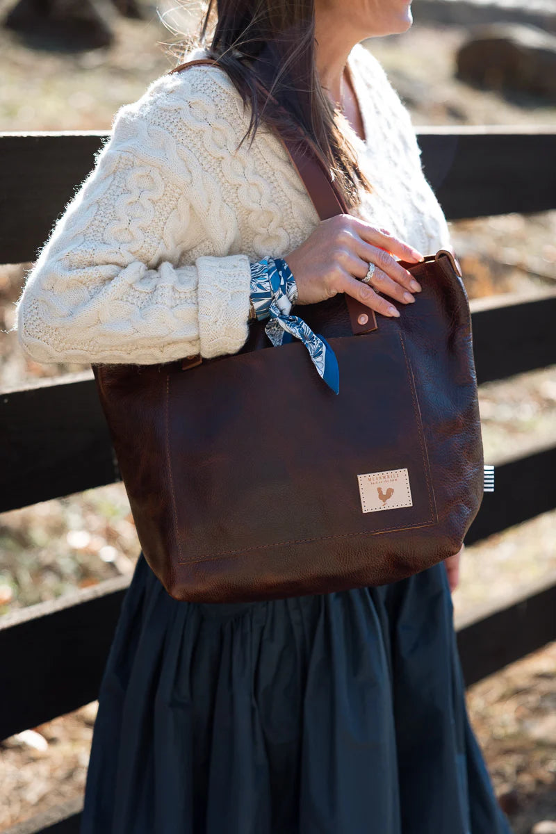 Meanwhile Back on the Farm® Mocha Tuscan Leather Signature Tote