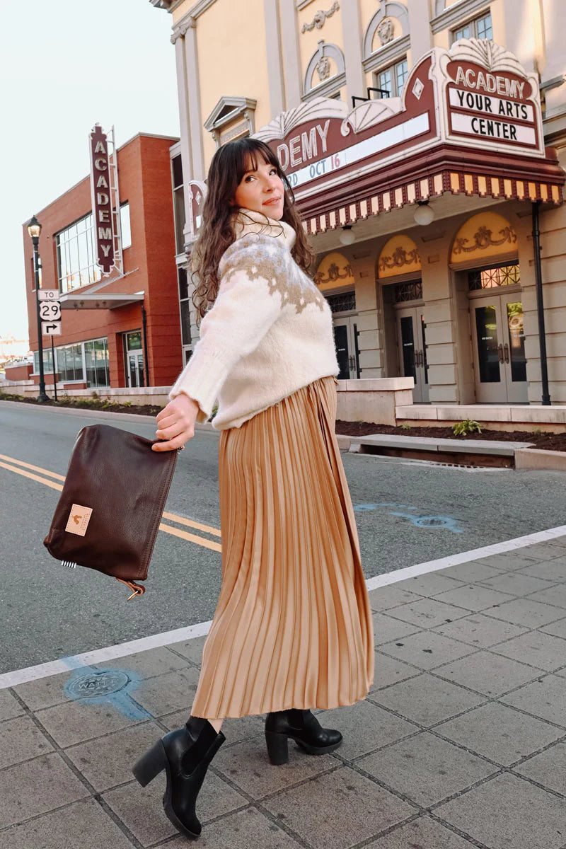 Meanwhile Back on the Farm® Mocha Tuscan Leather Sling Bag