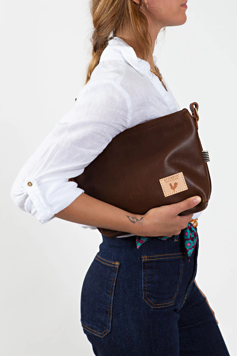Meanwhile Back on the Farm® Mocha Tuscan Leather Sling Bag