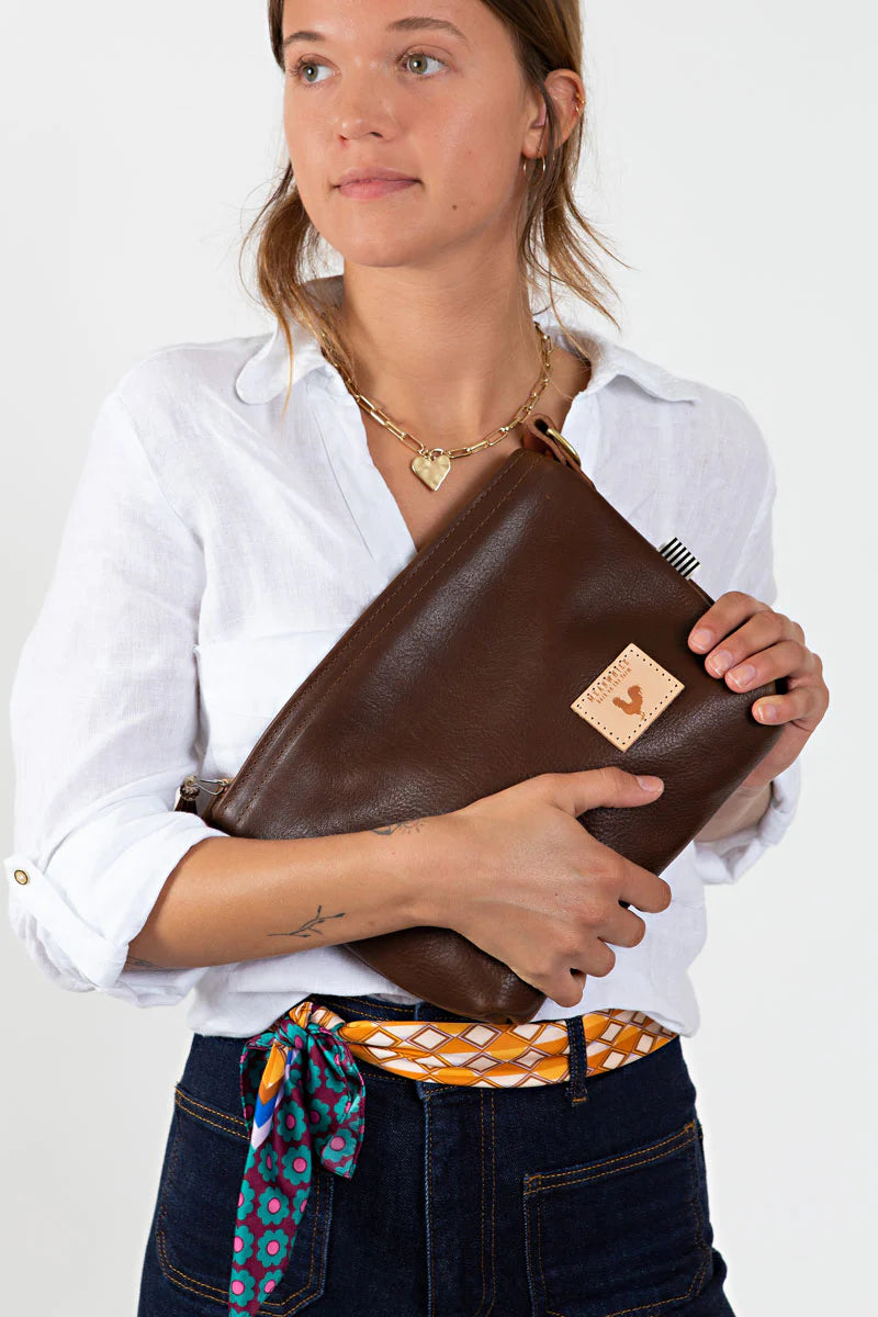 Meanwhile Back on the Farm® Mocha Tuscan Leather Sling Bag