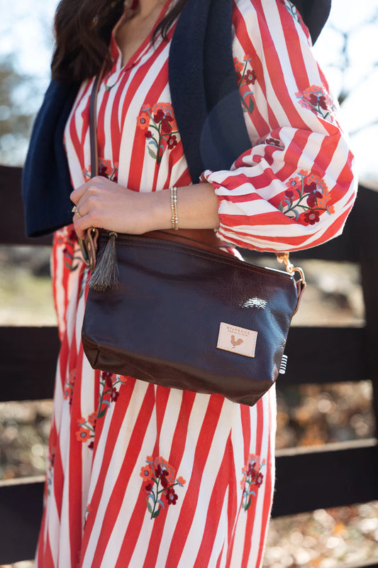 Meanwhile Back on the Farm® Mocha Tuscan Leather Sling Bag