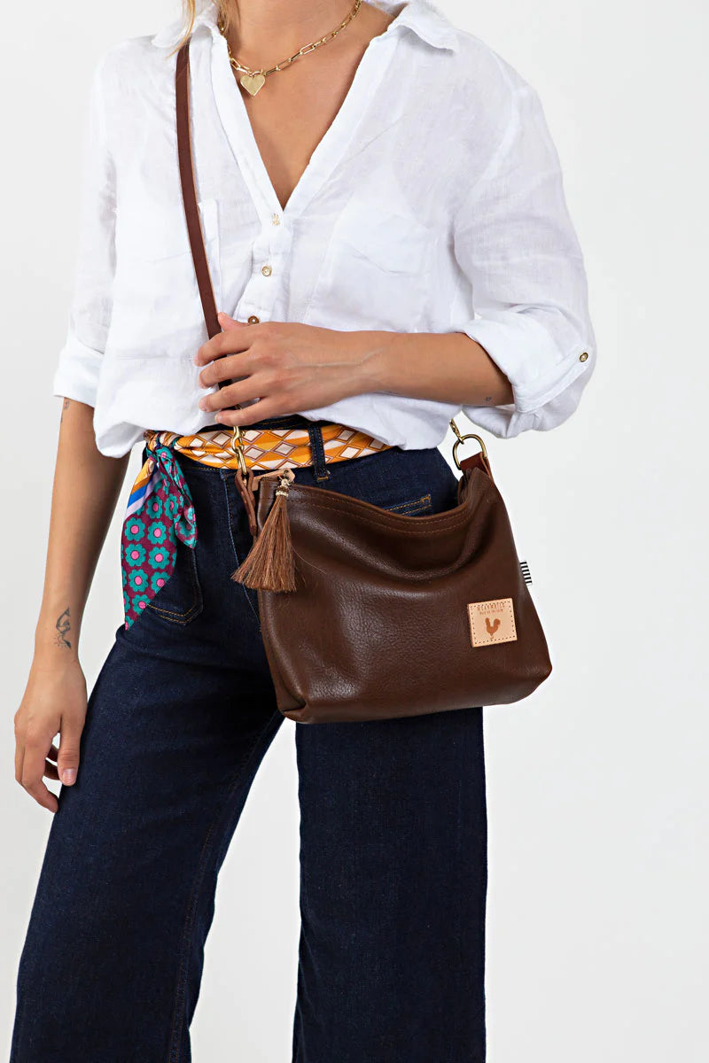 Meanwhile Back on the Farm® Mocha Tuscan Leather Sling Bag