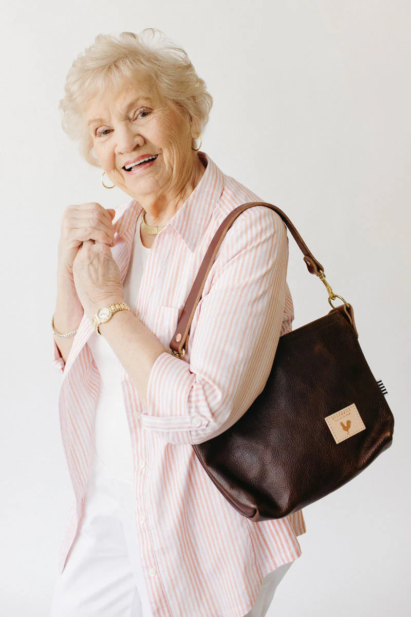 Meanwhile Back on the Farm® Mocha Tuscan Leather Sling Bag