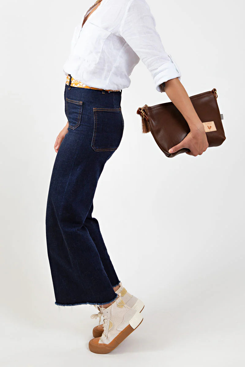 Meanwhile Back on the Farm® Mocha Tuscan Leather Sling Bag