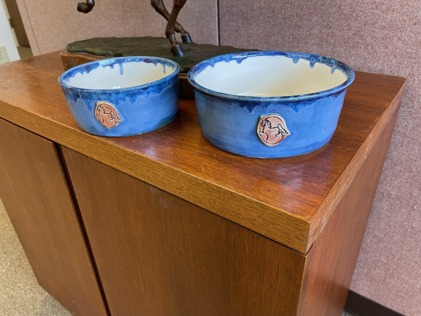 Handmade Pottery American Saddlebred Pet Bowl