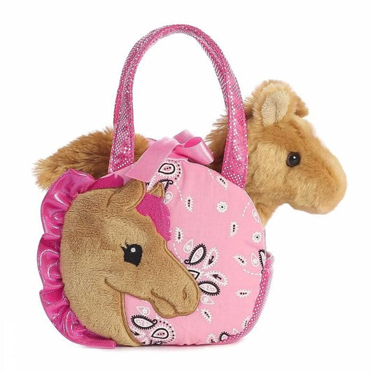 7" Horse in Pink Paisley Purse