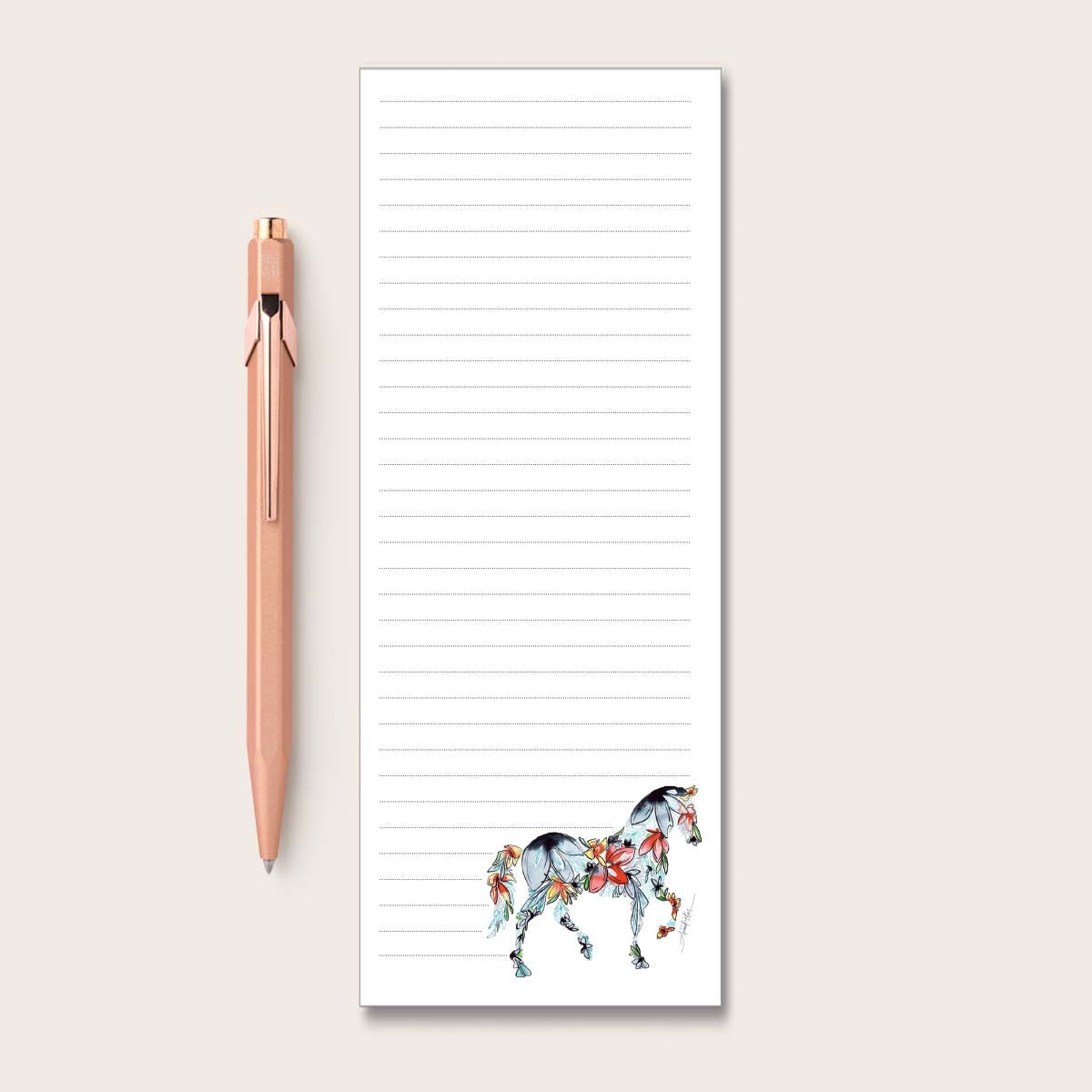 Floral Horse Refrigerator Notepad