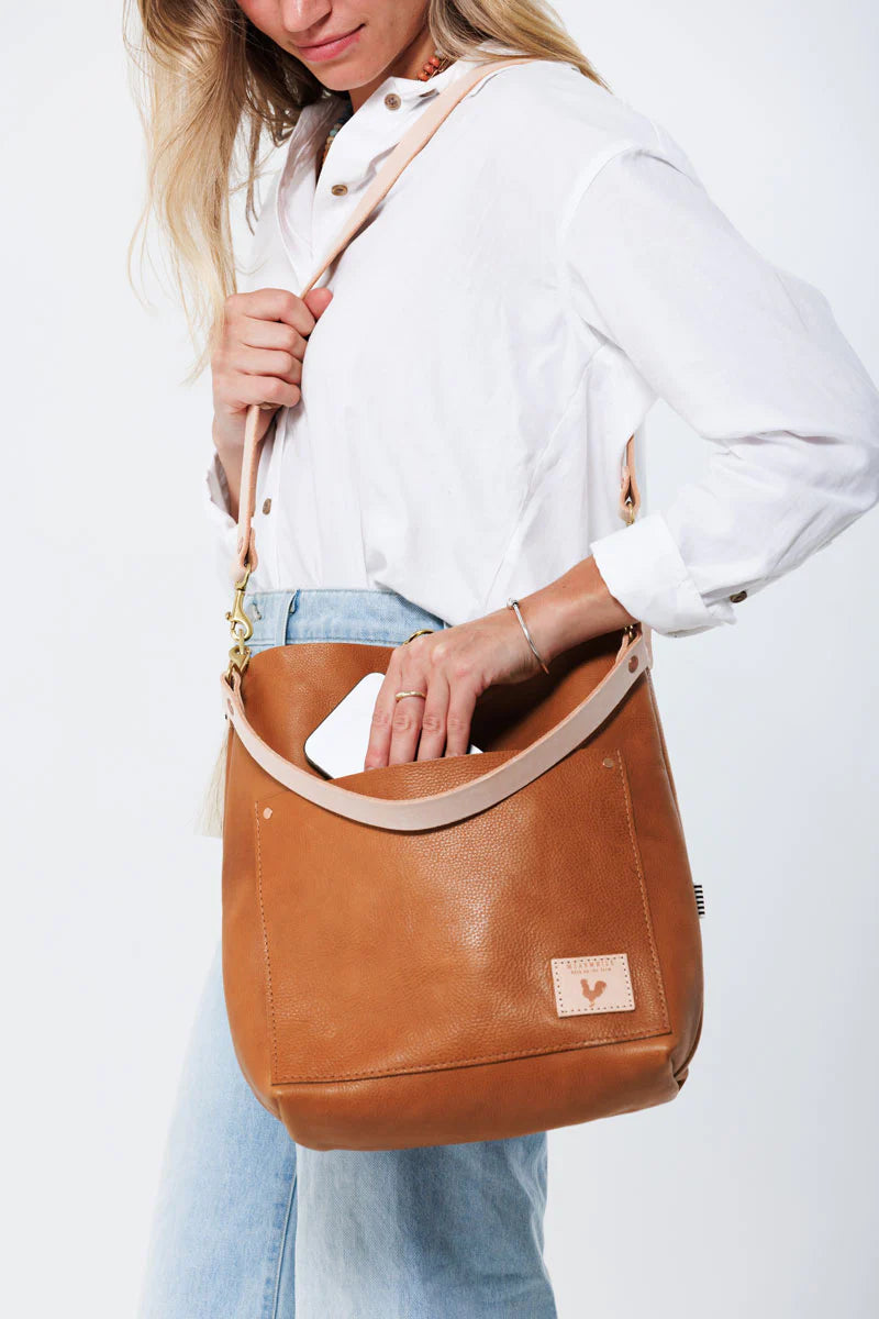 Meanwhile Back on the Farm® Saddle Leather Carryall & Crossbody