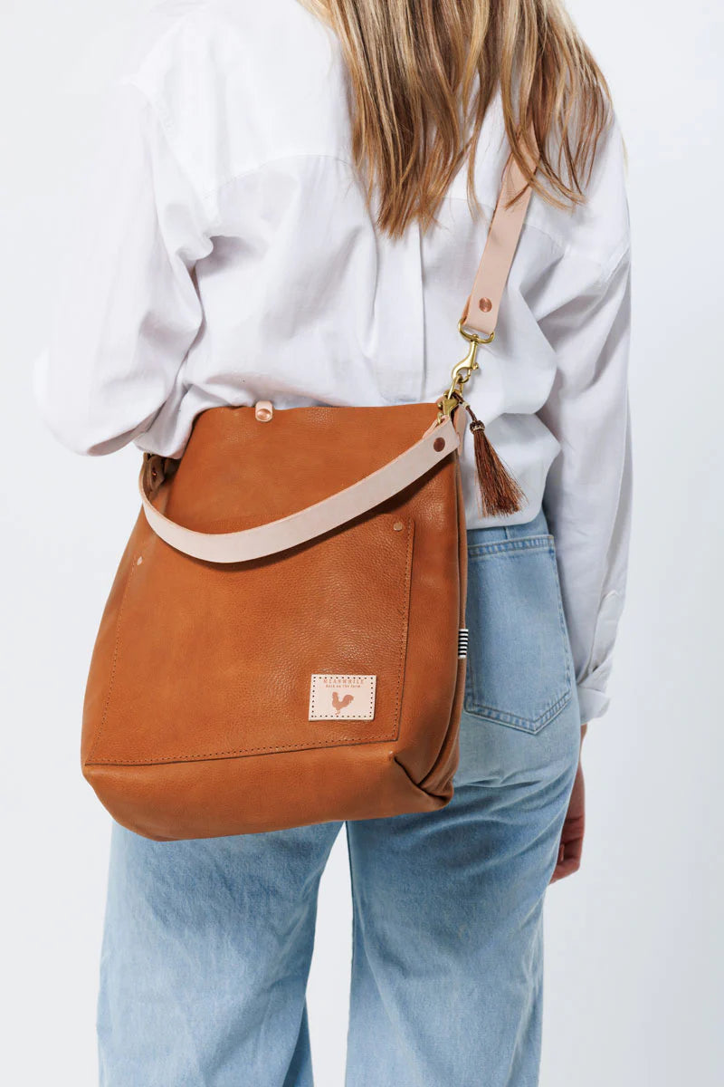 Meanwhile Back on the Farm® Saddle Leather Carryall & Crossbody