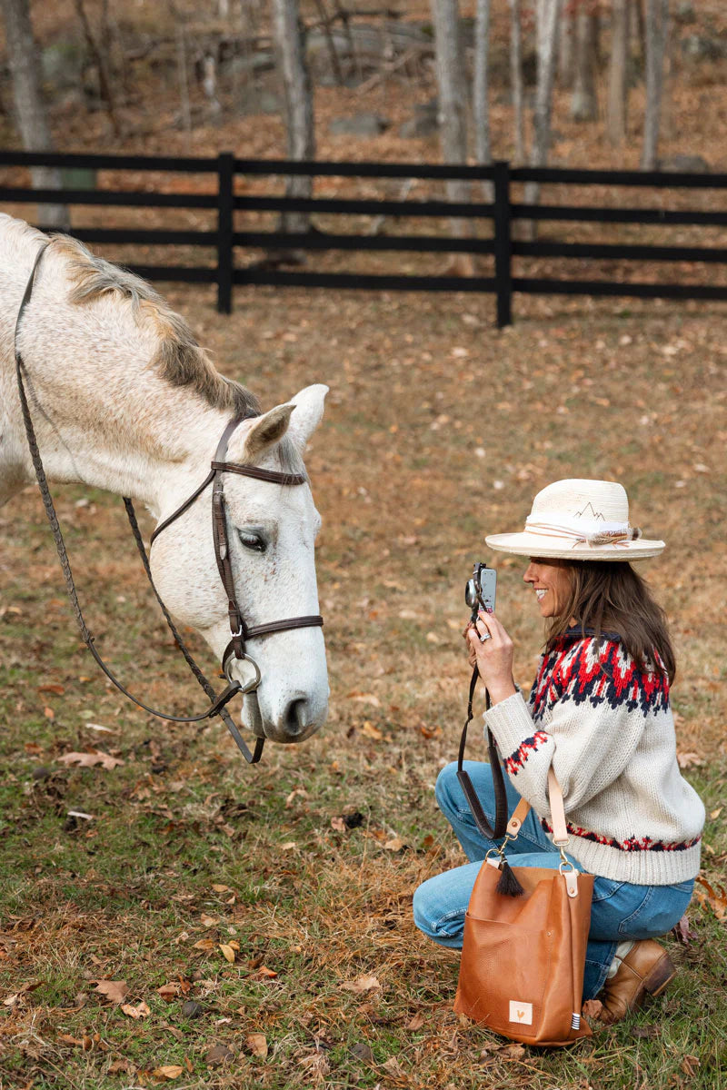 Meanwhile Back on the Farm® Saddle Leather Carryall & Crossbody